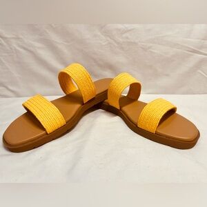Kelly & Katie Yellow Double Strap Sandals Size 10